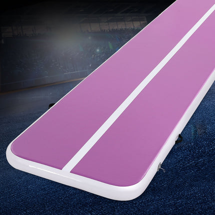Everfit 4M Air Track Gymnastics Tumbling Exercise Cheerleading Mat Inflatable Purple.