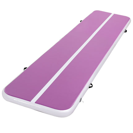 Everfit 4M Air Track Gymnastics Tumbling Exercise Yoga Mat W/ Pump Inflatable Purple.