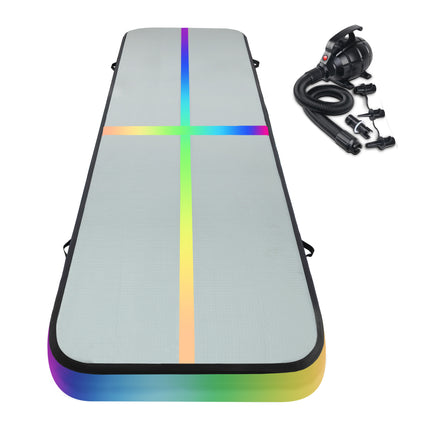 Everfit 4M Air Track Gymnastics Tumbling Exercise Mat W/ Pump Inflatable Colored.