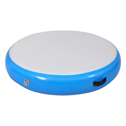 Everfit 1m Air Track Spot Inflatable Gymnastics Tumbling Mat Round Blue.