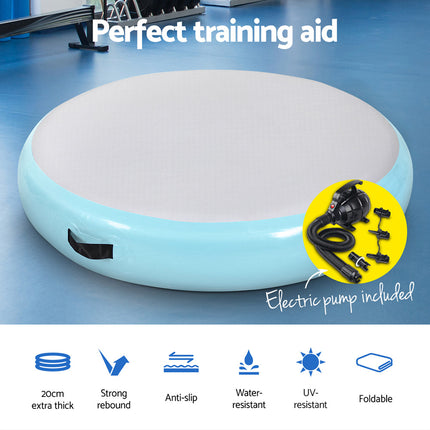 Everfit 6M Air Track Mat Inflatable Gymnastics Tumbling Mat W/ Pump Colourful.