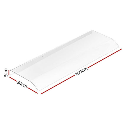 Instahut Window Door Awning 0.4mx1m Transparent.