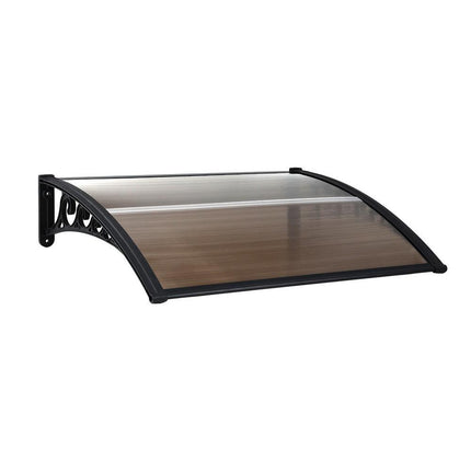 Instahut Window Door Awning 0.8mx1m Brown.