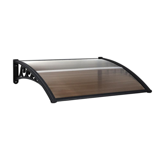 Instahut Window Door Awning 0.8mx1m Brown.