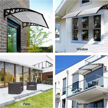 Instahut Window Door Awning 0.8mx1m Transparent.