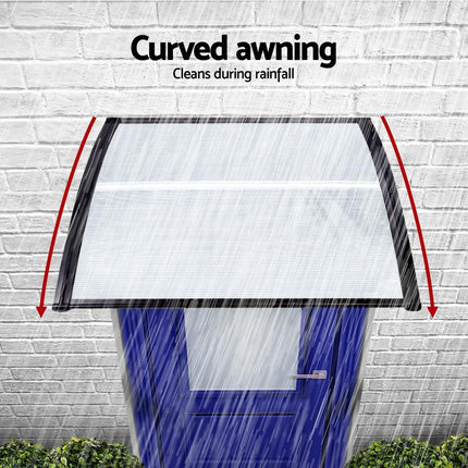 Instahut Window Door Awning 0.8mx1m Transparent.