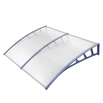 Instahut Window Door Awning Canopy 1.5mx2m Transparent Sheet Grey Plastic Frame.