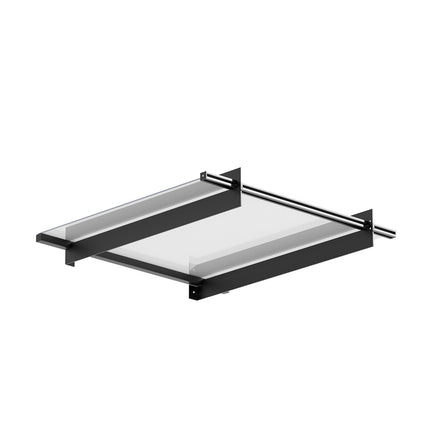 Instahut Window Door Awning Canopy 1mx1m Flat Transparent Sheet Metal Frame.