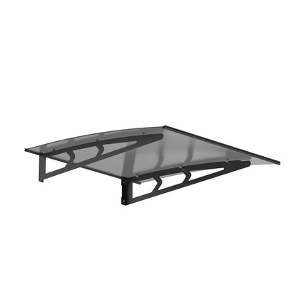 Instahut Window Door Awning Canopy 1mx1m Grey Solid Sheet Metal Frame.
