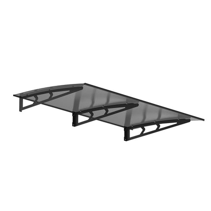 Instahut Window Door Awning Canopy 1mx2m Grey Solid Sheet Metal Frame.