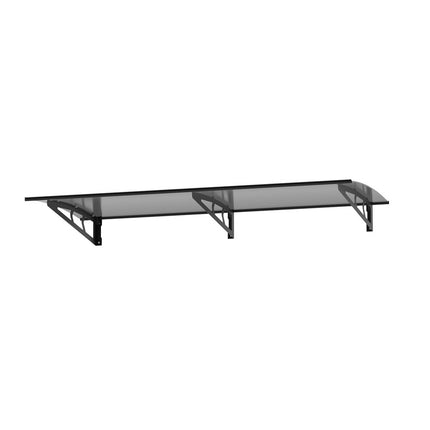 Instahut Window Door Awning Canopy 1mx2m Grey Solid Sheet Metal Frame.