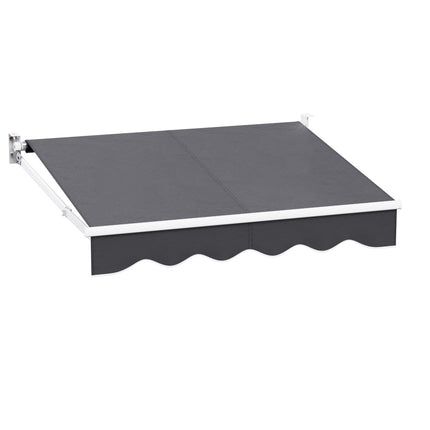 Instahut Retractable Folding Arm Awning Manual Sunshade 2Mx1.5M Grey.