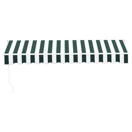 Instahut Retractable Folding Arm Awning Manual Sunshade 3Mx2.5M Green White.