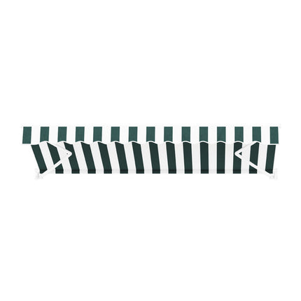 Instahut Retractable Folding Arm Awning Manual Sunshade 3Mx2.5M Green White.
