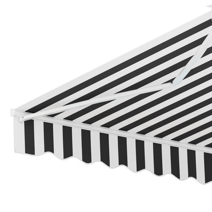 Instahut Retractable Folding Arm Awning Manual Sunshade 3Mx2.5M Grey White.