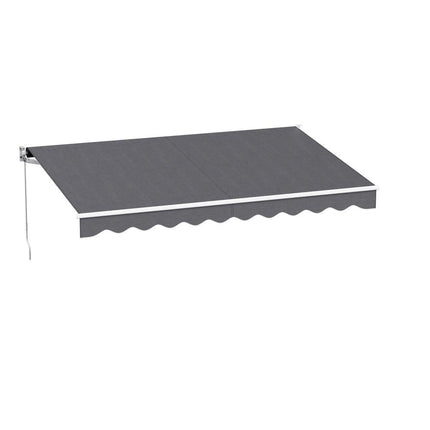 Instahut Retractable Folding Arm Awning Manual Sunshade 3.5M X 2.5M Grey.