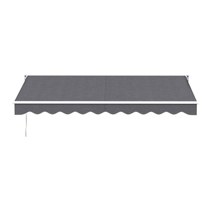 Instahut Retractable Folding Arm Awning Manual Sunshade 3.5M X 2.5M Grey.
