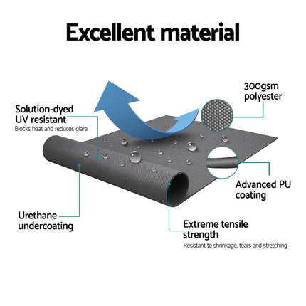 Instahut Retractable Folding Arm Awning Manual Sunshade 3.5M X 2.5M Grey.