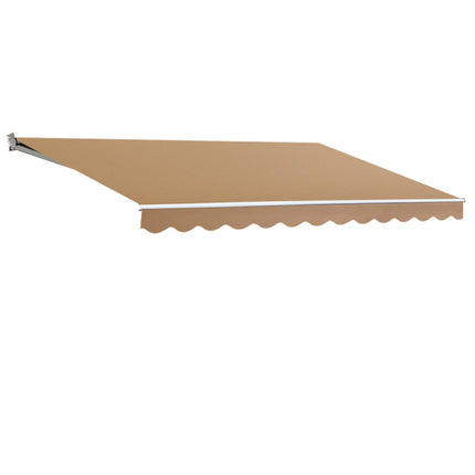 Instahut Retractable Folding Arm Awning Manual Sunshade 4Mx3M Beige.