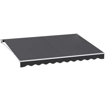 Instahut Retractable Folding Arm Awning Manual Sunshade 4Mx3M Grey.