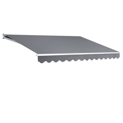 Instahut Retractable Folding Arm Awning Manual Sunshade 4Mx3M Pearl Grey.