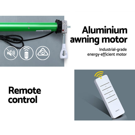 Instahut 230V Folding Arm Awning Replacement Motor with remote 40NM.