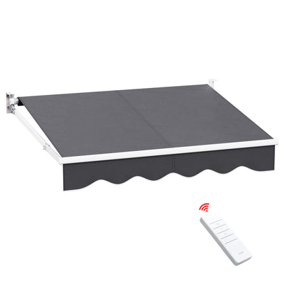 Instahut Retractable Folding Arm Awning Motorised Sunshade 2Mx1.5M Grey.