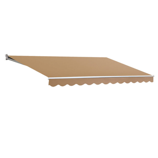 Instahut Retractable Folding Arm Awning Motorised Remoter Sunshade 2.5Mx2M Beige.