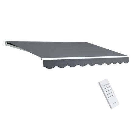 Instahut Retractable Folding Arm Awning Motorised Sunshade 3Mx2.5M Grey.