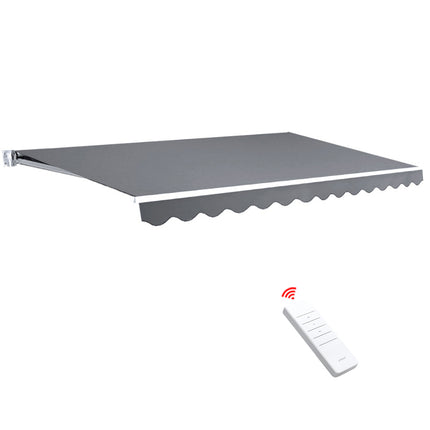 Instahut Retractable Folding Arm Awning Motorised Sunshade 3Mx2.5M Pearl Grey.