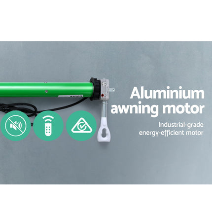 Instahut Retractable Folding Arm Awning Motorised Sunshade 3Mx2.5M Pearl Grey.