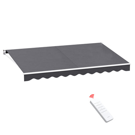 Instahut Retractable Folding Arm Awning Motorised Sunshade 4Mx2.5M Grey.