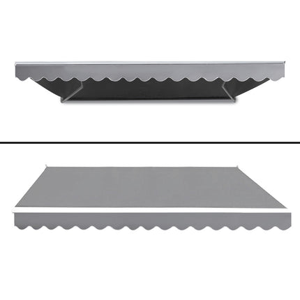 Instahut Retractable Folding Arm Awning Motorised Sunshade 4Mx2.5M Pearl Grey.