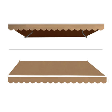 Instahut Retractable Folding Arm Awning Motorised Sunshade 4Mx3M Beige.