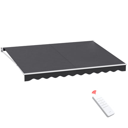 Instahut Retractable Folding Arm Awning Motorised Sunshade 4Mx3M Grey.