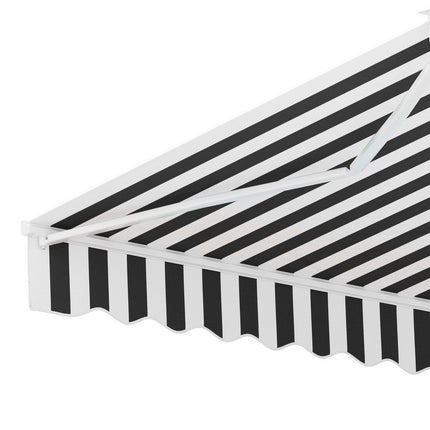 Instahut Retractable Folding Arm Awning Motorised Sunshade 4Mx3M Grey White.
