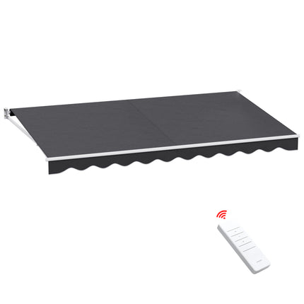 Instahut Retractable Folding Arm Awning Motorised Sunshade 4.5Mx2.5M Grey.