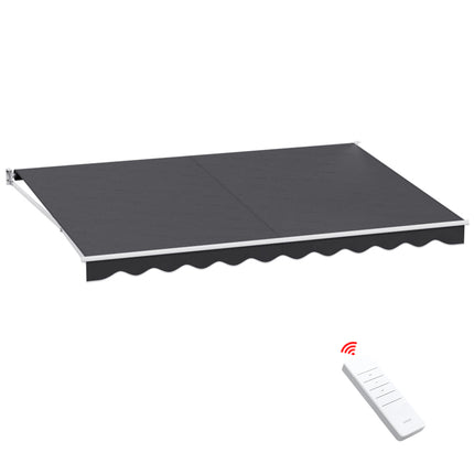 Instahut Retractable Folding Arm Awning Motorised Sunshade 4.5Mx3M Grey.