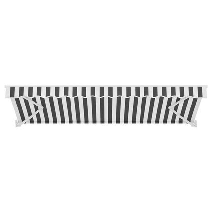 Instahut Retractable Folding Arm Awning Motorised Sunshade 5Mx3M Grey White.