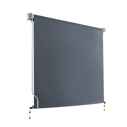 Instahut 1.8X2.5M Outdoor Blinds Awning Roll Down Canopy Retractable Outdoor Blinds Window Shade Grey.