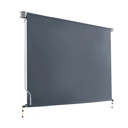 Instahut 2.7X2.5M Outdoor Blinds Awning Roll Down Canopy Retractable Outdoor Blinds Window Shade Grey.