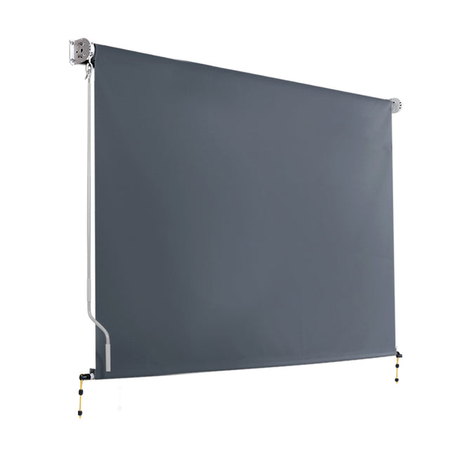 Instahut 2.7X2.5M Outdoor Blinds Awning Roll Down Canopy Retractable Outdoor Blinds Window Shade Grey.
