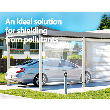 Instahut 1.5X2.4M Outdoor Blinds Clear Roll Down Awning Retractable Outdoor Blinds Water Wind Proof Transparent.