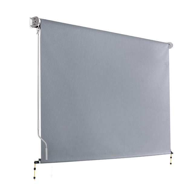 Instahut 3X2.5M Outdoor Blinds Awning Roll Down Screen Fabric Blinds Outdoor Window Shade Grey.