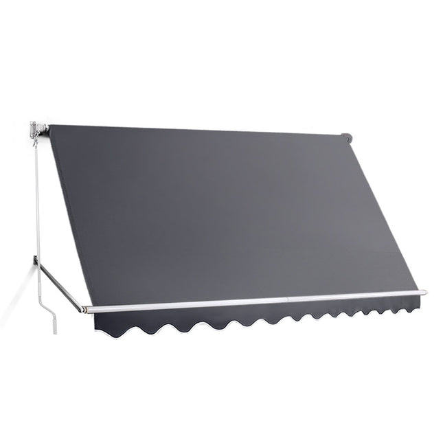 Instahut Window Fixed Pivot Arm Awning Outdoor Blinds Retractable Canopy3.1X2.1M.