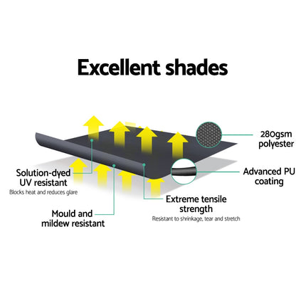Instahut Window Fixed Pivot Arm Awning Outdoor Blinds Retractable Canopy3.1X2.1M.