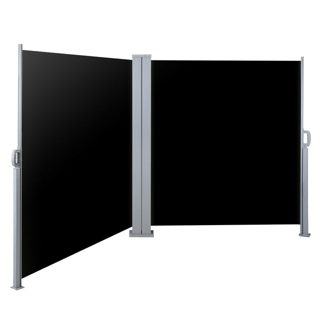 Instahut Side Awning Outdoor Blinds Sun Shade Retractable Screen 2X6M BK.
