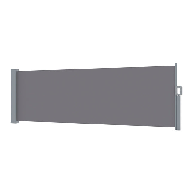Instahut Side Awning Sun Shade Outdoor Blinds Retractable Screen 1X3M Grey.