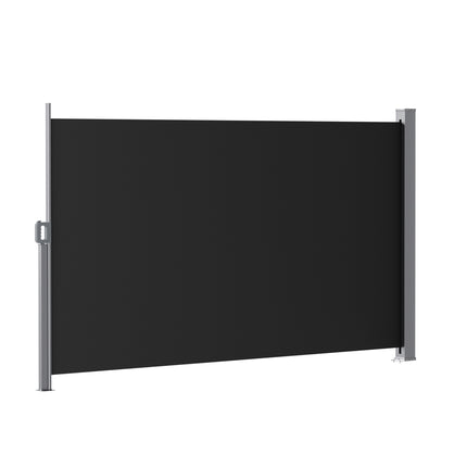 Instahut Side Awning Sun Shade Outdoor Retractable Privacy Screen 1.8X3M Black.