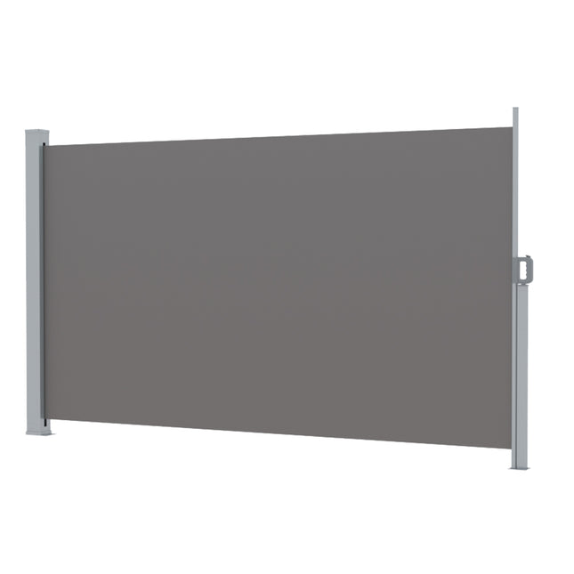 Instahut Side Awning Sun Shade Outdoor Retractable Privacy Screen 1.8X3M Grey.